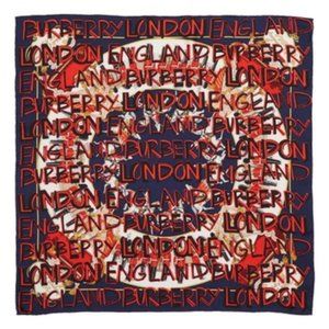 [[BURBERRY]] 'Guards' Logo Text Silk Square Scarf